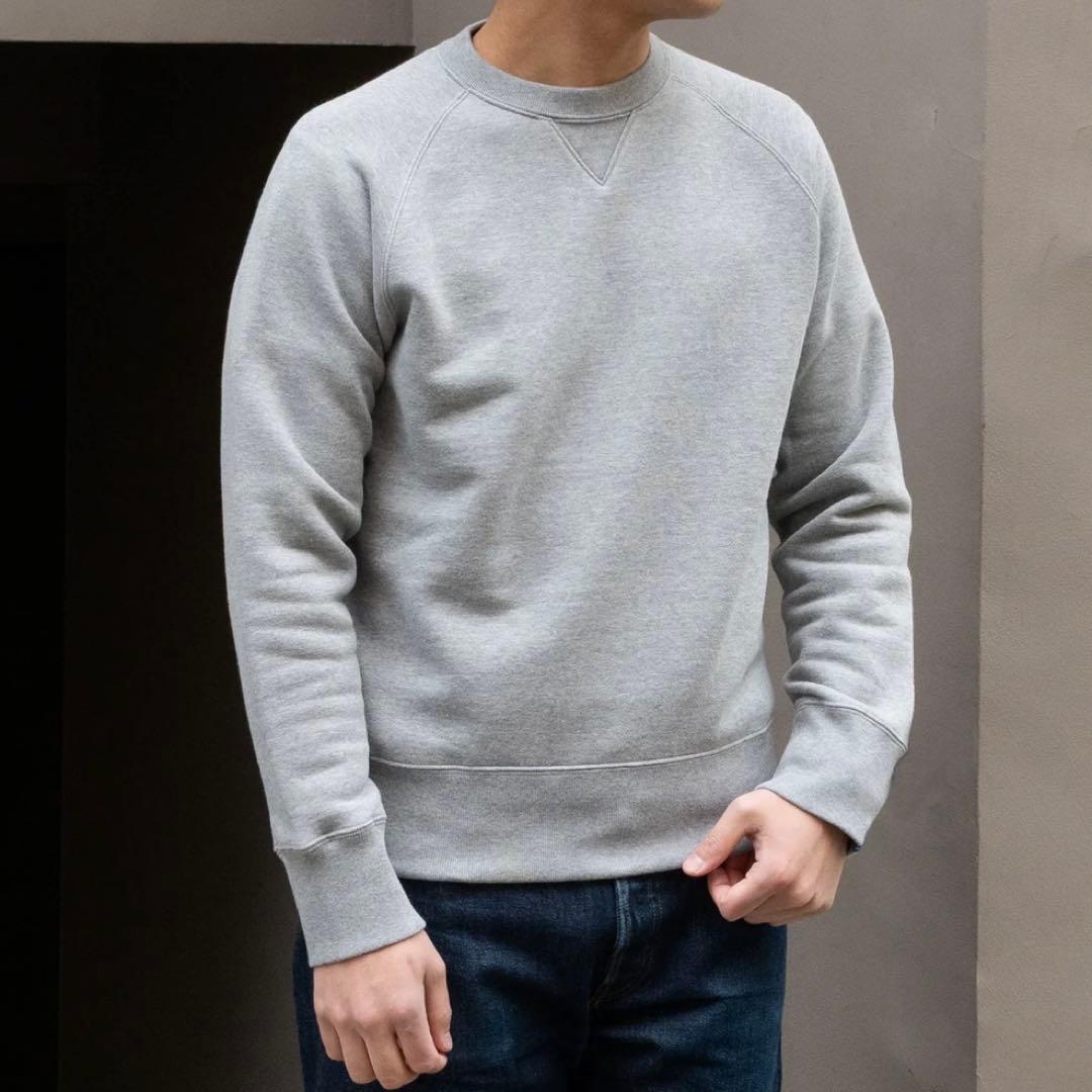 LOOPWHEELER 吊り編みクルースウェット　グレーメランジ