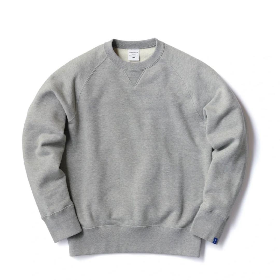 LOOPWHEELER 吊り編みクルースウェット　グレーメランジ