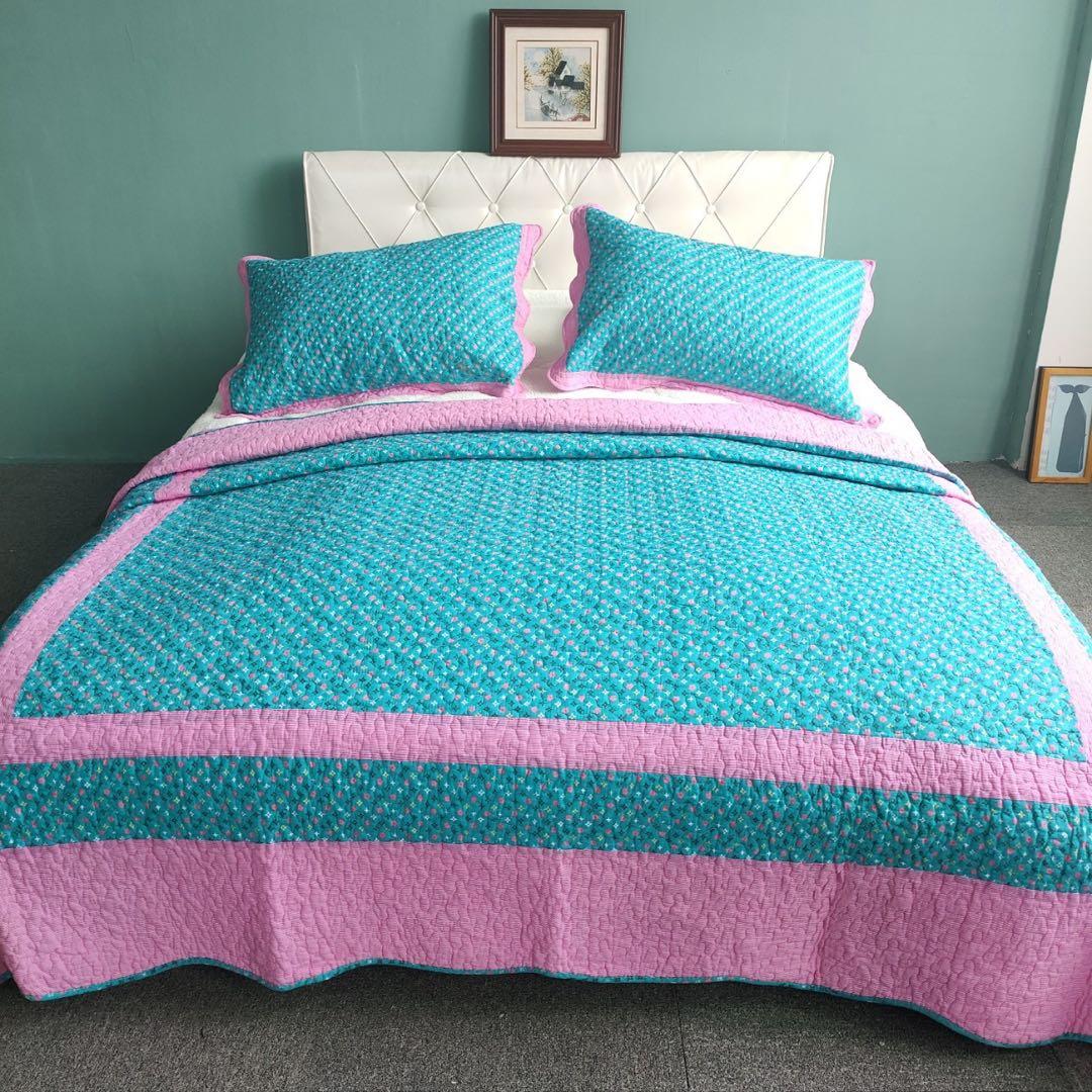 キルトベッドカバー3点セット綿マルチカバー キルティング 358