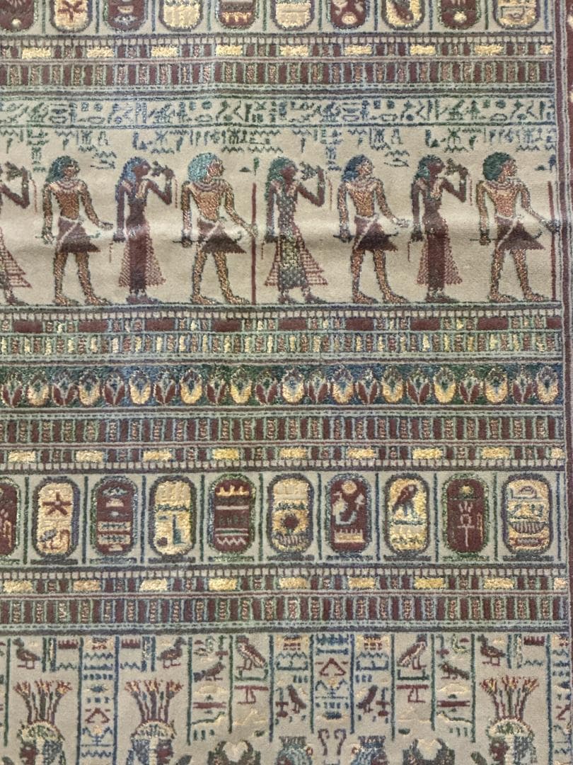 ✦エジプシャンラグ✦ 193cm×184cm　壁画ラグ 古代エジプト 大判ラグ