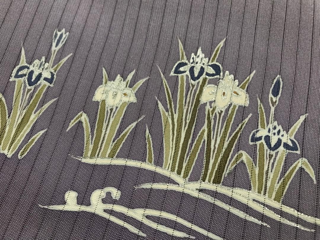 絽に菖蒲の柄の名古屋帯　夏帯　正絹