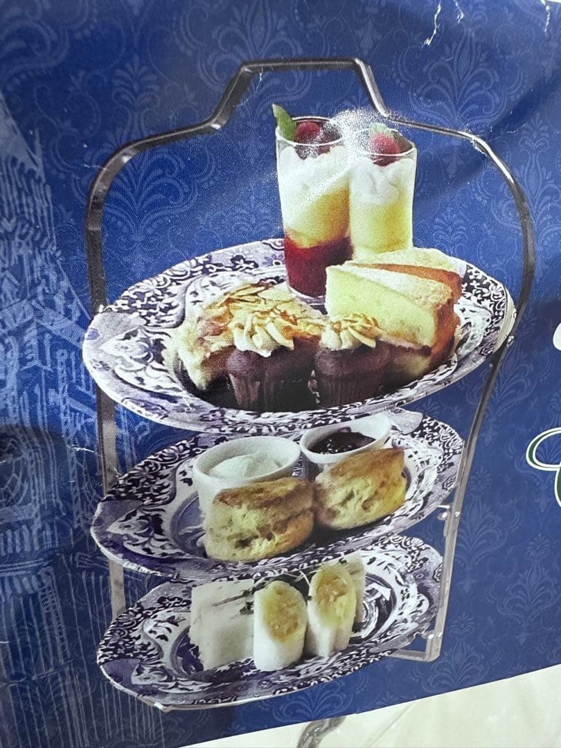 英国製　ケーキスタンド 3段　折りたたみ式　2個