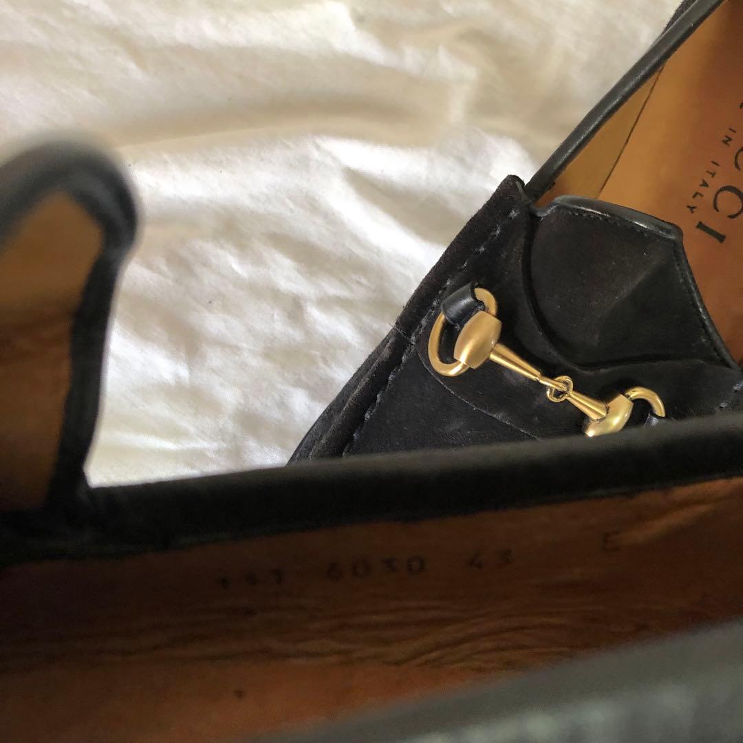 GUCCI グッチ ホースビット スエード ローファー ブラック 43