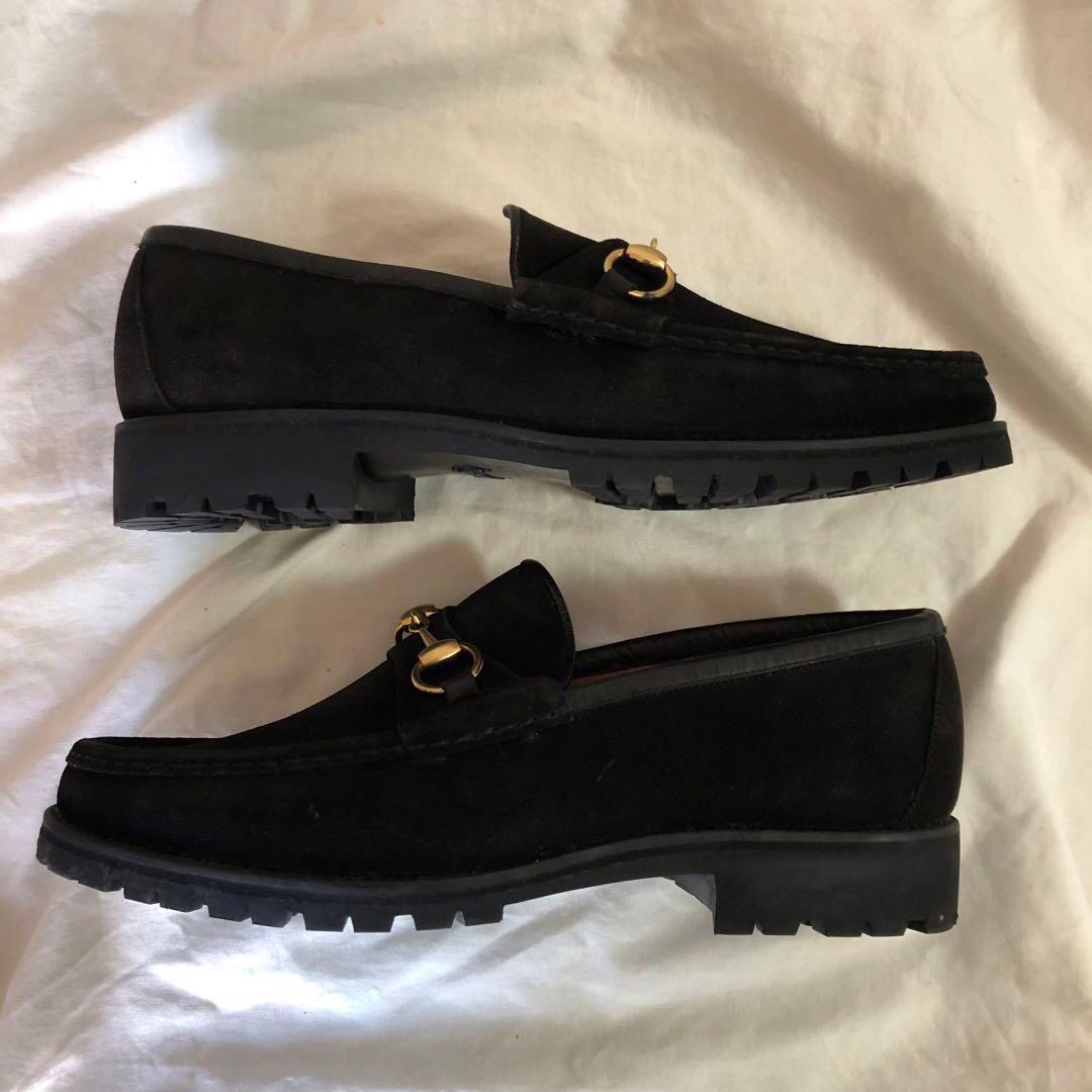 GUCCI グッチ ホースビット スエード ローファー ブラック 43