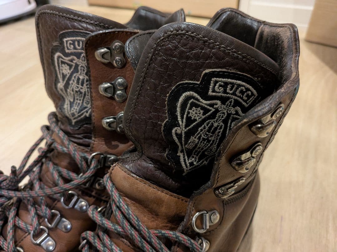 i*i様 GUCCI ブラウン マウンテンブーツ 7 1/2 Vibramソール