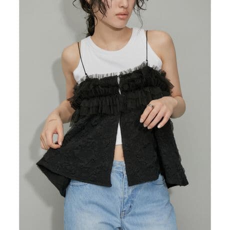 【タグ付き】アダムエロペ　チュールフリルキャミソール