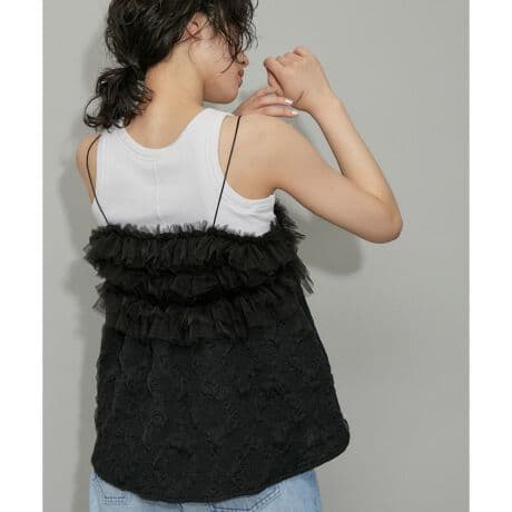 【タグ付き】アダムエロペ　チュールフリルキャミソール