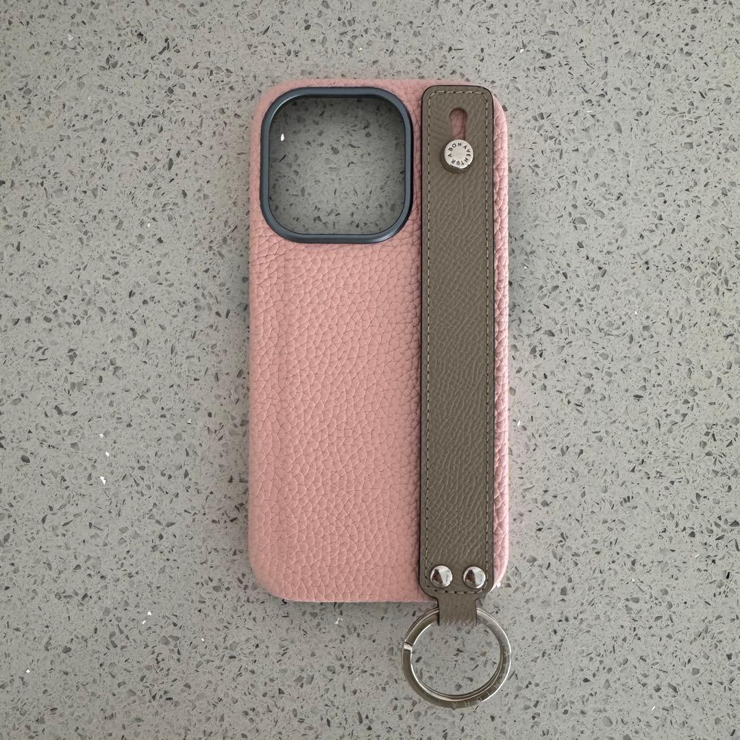 【美品】ボナベンチュラ　スマホケースiPhone15pro サクラピンク