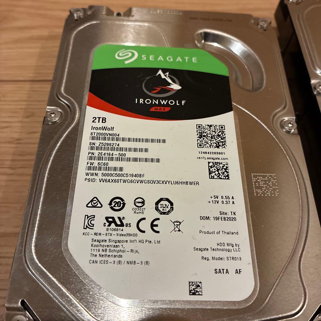 2個セット Seagate IronWolf 2TB HDD Synology用