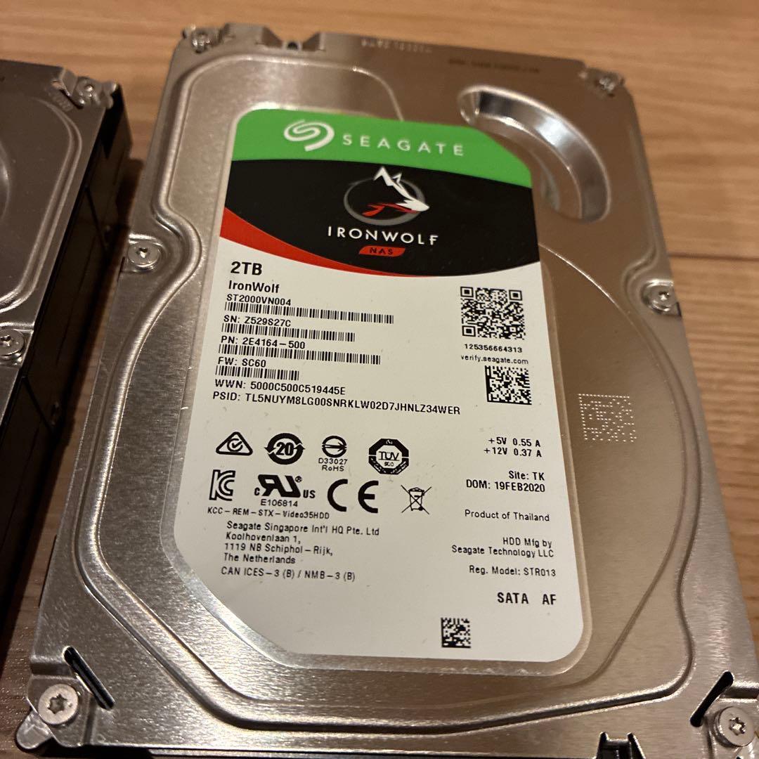 2個セット Seagate IronWolf 2TB HDD Synology用