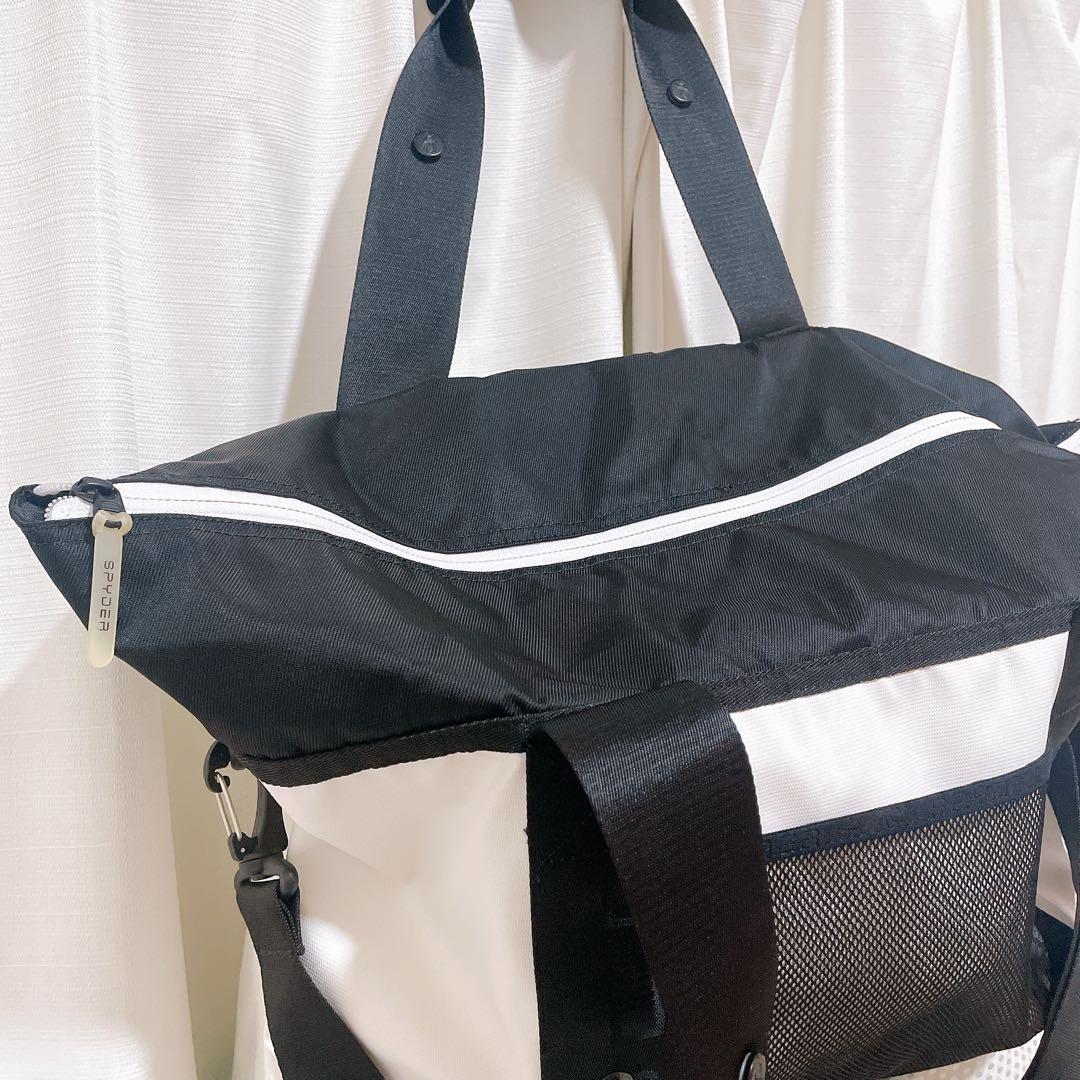 【美品】SPYDER スパイダー トートバッグ ホワイト ゴルフ スポーツバッグ