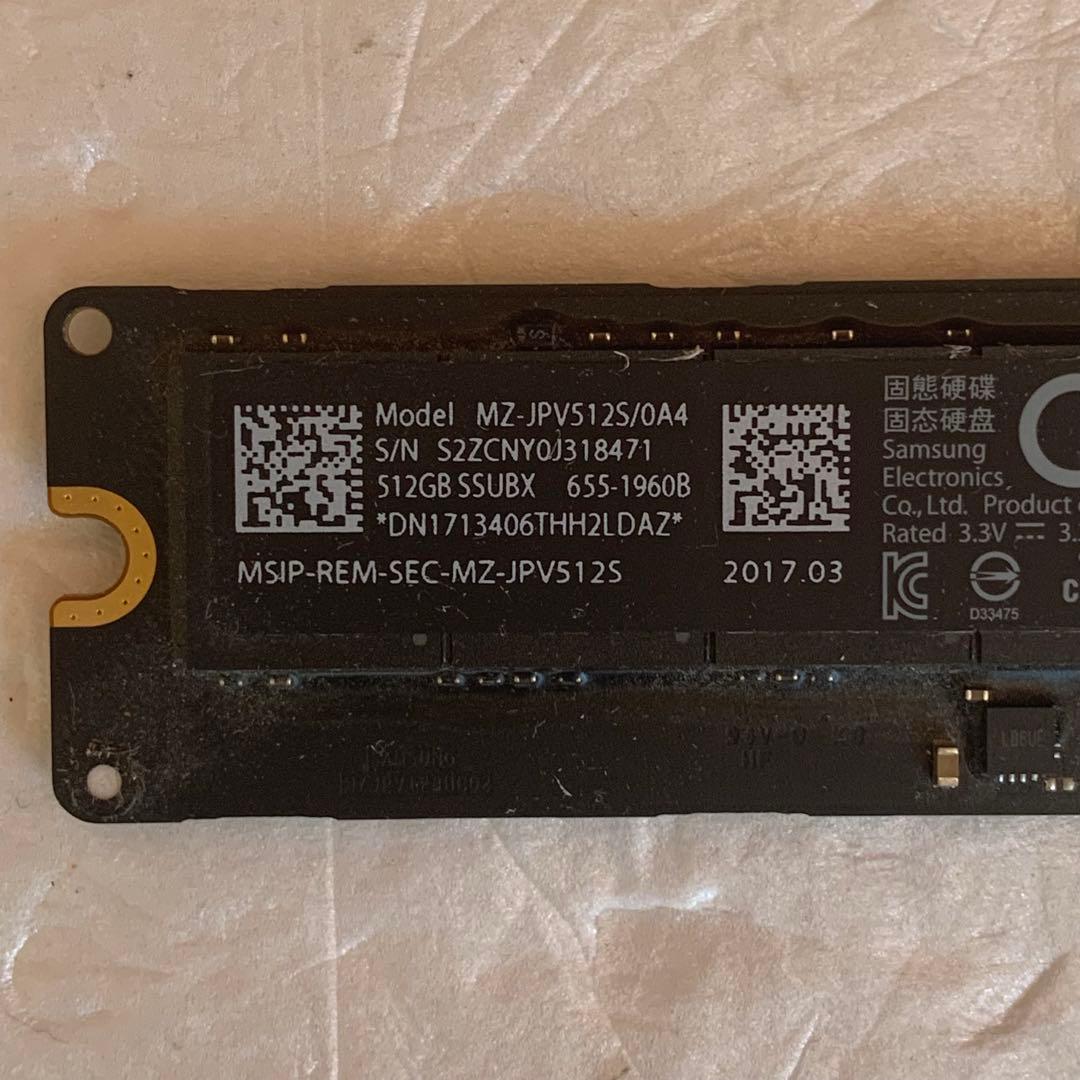 Apple純正 SAMSUNG MZ-JPV512S/0A4 SSD 512GB