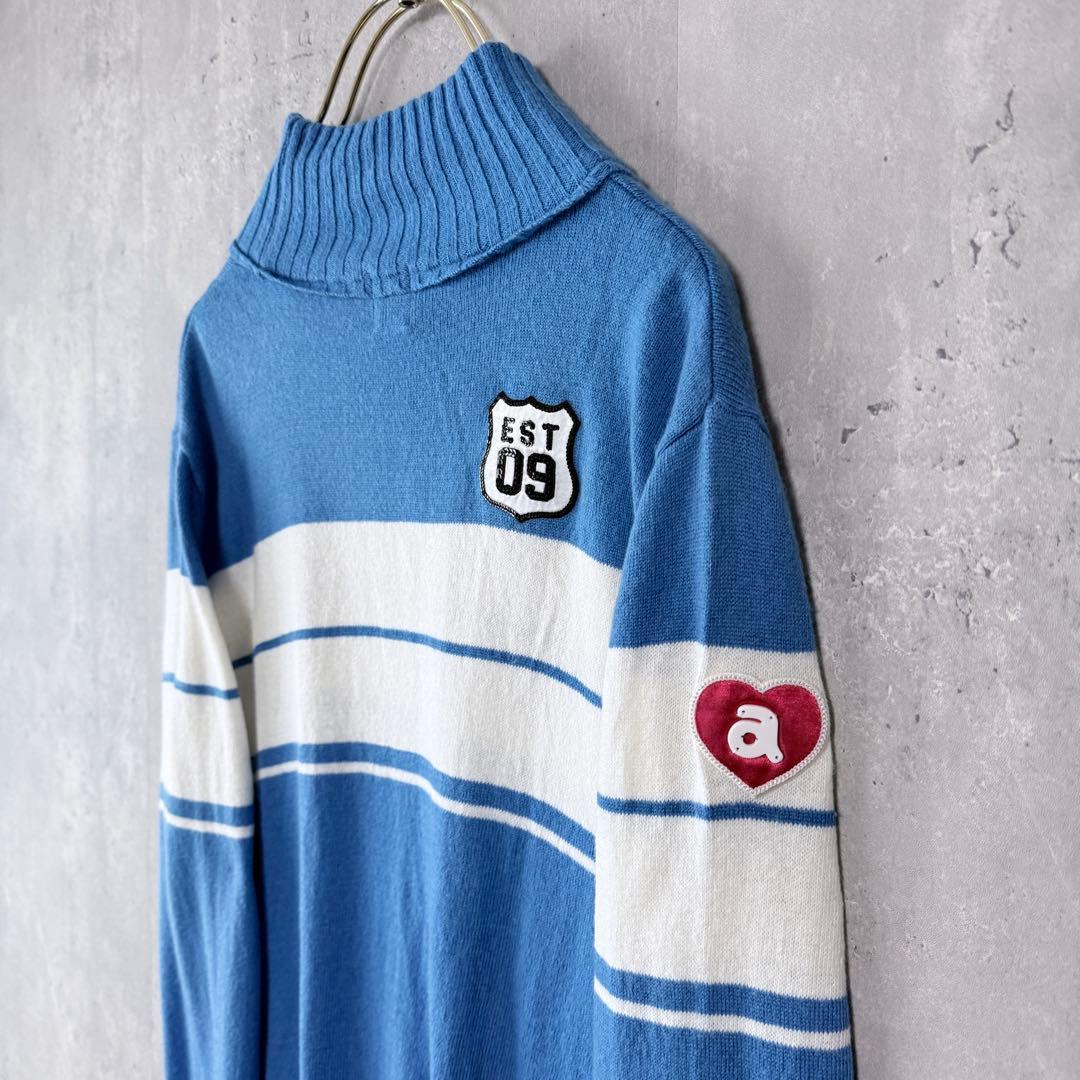 アルチビオ archivio ハイネックセーター ニット カシミア混 ブルー M