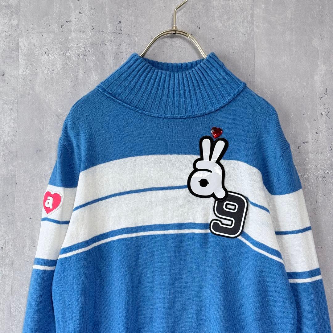 アルチビオ archivio ハイネックセーター ニット カシミア混 ブルー M