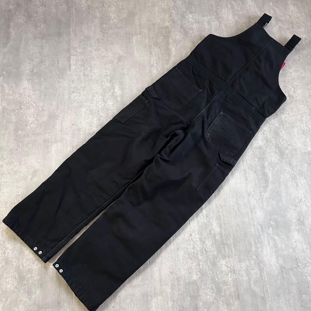 P275【裏地キルティング】【ダブルニー】カーハート オーバーオール 黒 ダック