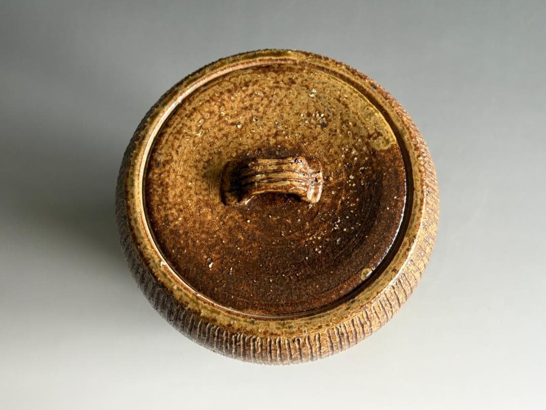 瑞穂釜　楽斎作　結び紫　箪瓢形　水指　尋牛斎書付　茶道具　表千家