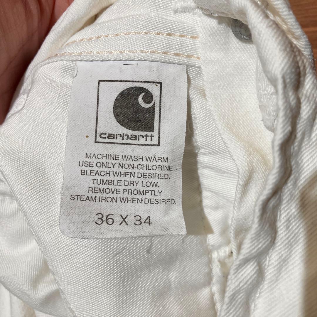 日本製　カーハート ホワイト　オーバーオール　つなぎ　ワークジャケット