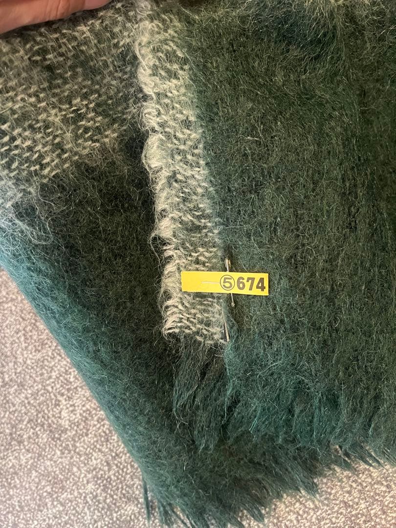 【美品】HAY モヘアブランケット グリーン(クリーニング済)