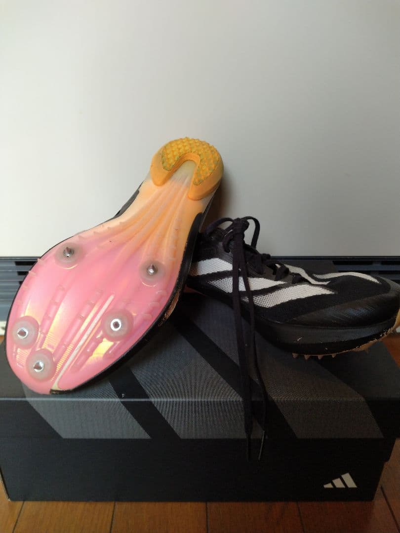 adidas adizero スパイクシューズ ブラック/ホワイト26.0cm