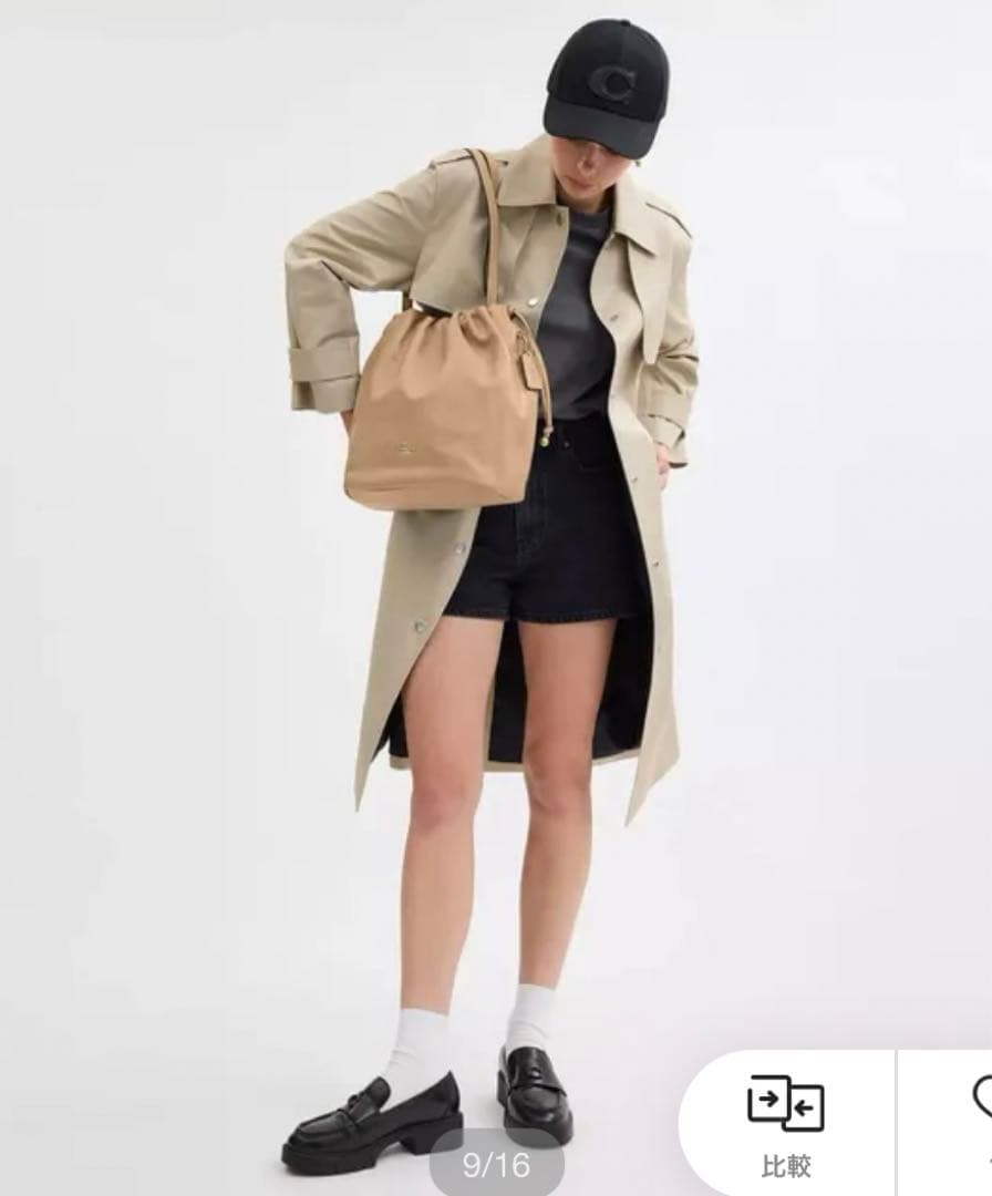 ひ*ん様 COACH フェイ　ドローストリング　トートバッグ　カラー:タン