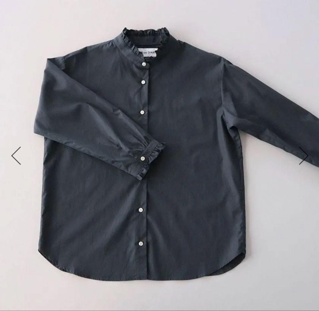 STAMP AND DIARY 100/1高密度ブロード フリルブラウス