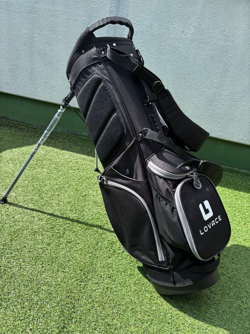 LOVACE スタンドキャディバッグ　ゴルフバッグ　新品　ブラック　軽量　防水