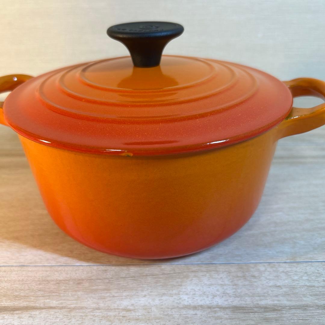 ルクルーゼ　ココットロンド　16cm オレンジ　両手鍋　鍋