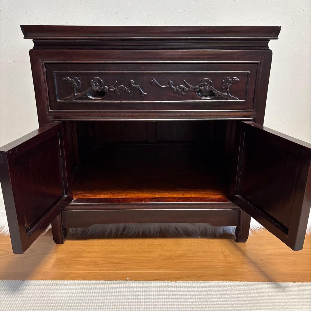 【貴重・豪華】中国美術 唐木 花梨材 花台 コンソールテーブル 中国骨董