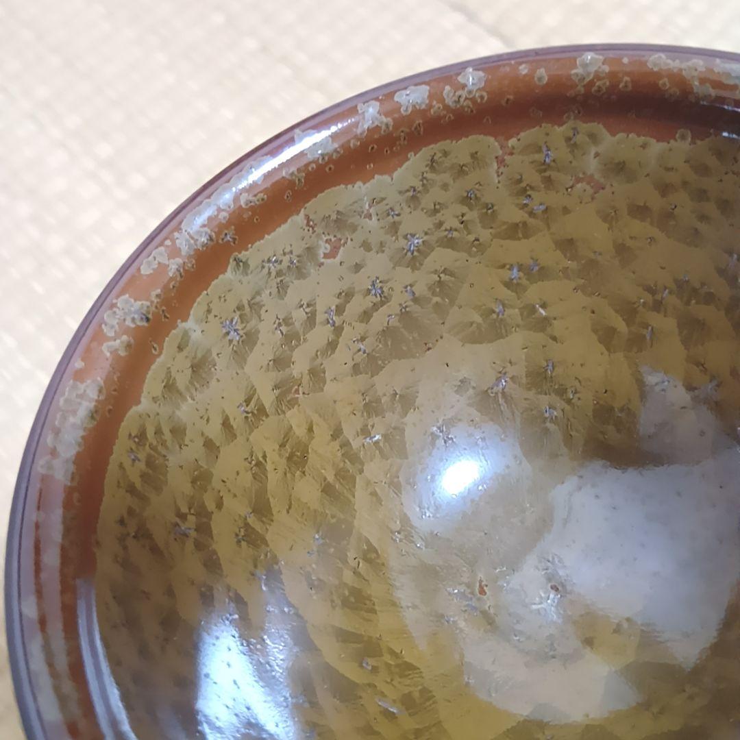 結晶釉　茶碗　茶盌　泉窯　藤山造　釉　骨董品　加藤鍇次郎