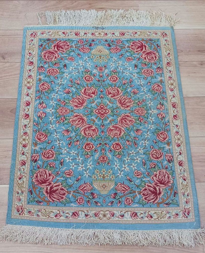 Y3321 ペルシャ絨毯 クム産 工房サイン有 シルク100％ 100万ノット