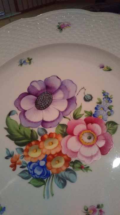 希少ヘレンドハンドペイントフラワーブーケプレート