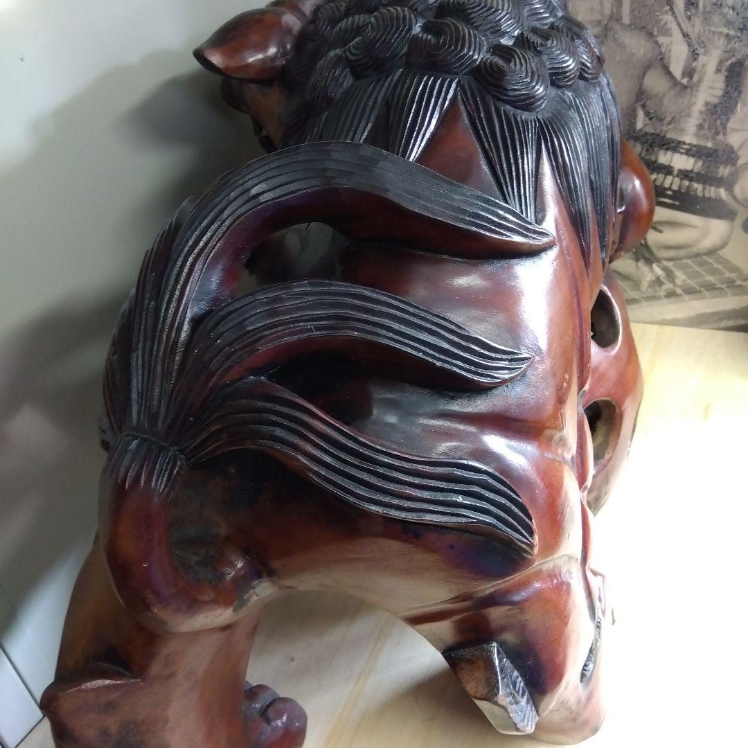 木製玉乗り獅子彫刻 　左玉乗り　②　厄除け