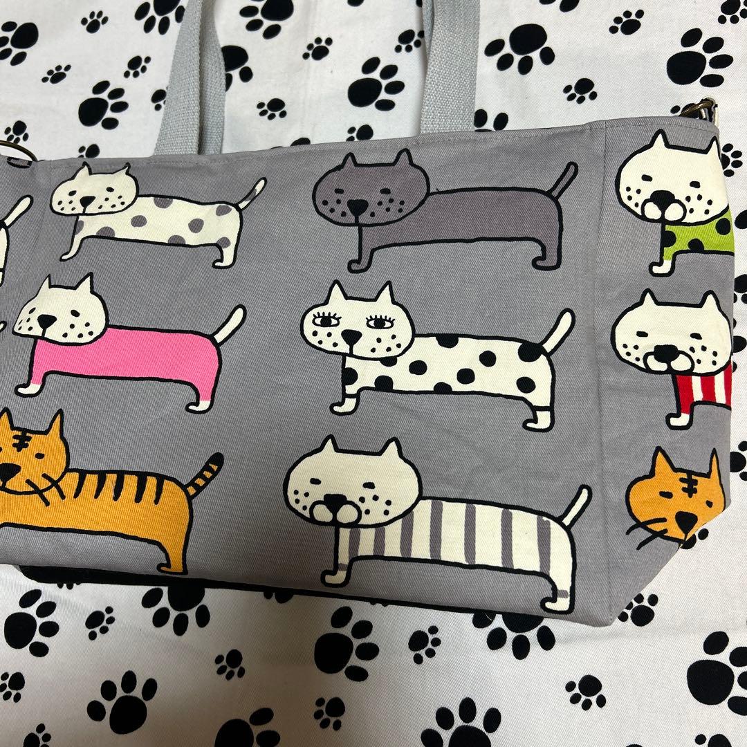 スクエアトートバッグ2点、デカネコちゃん