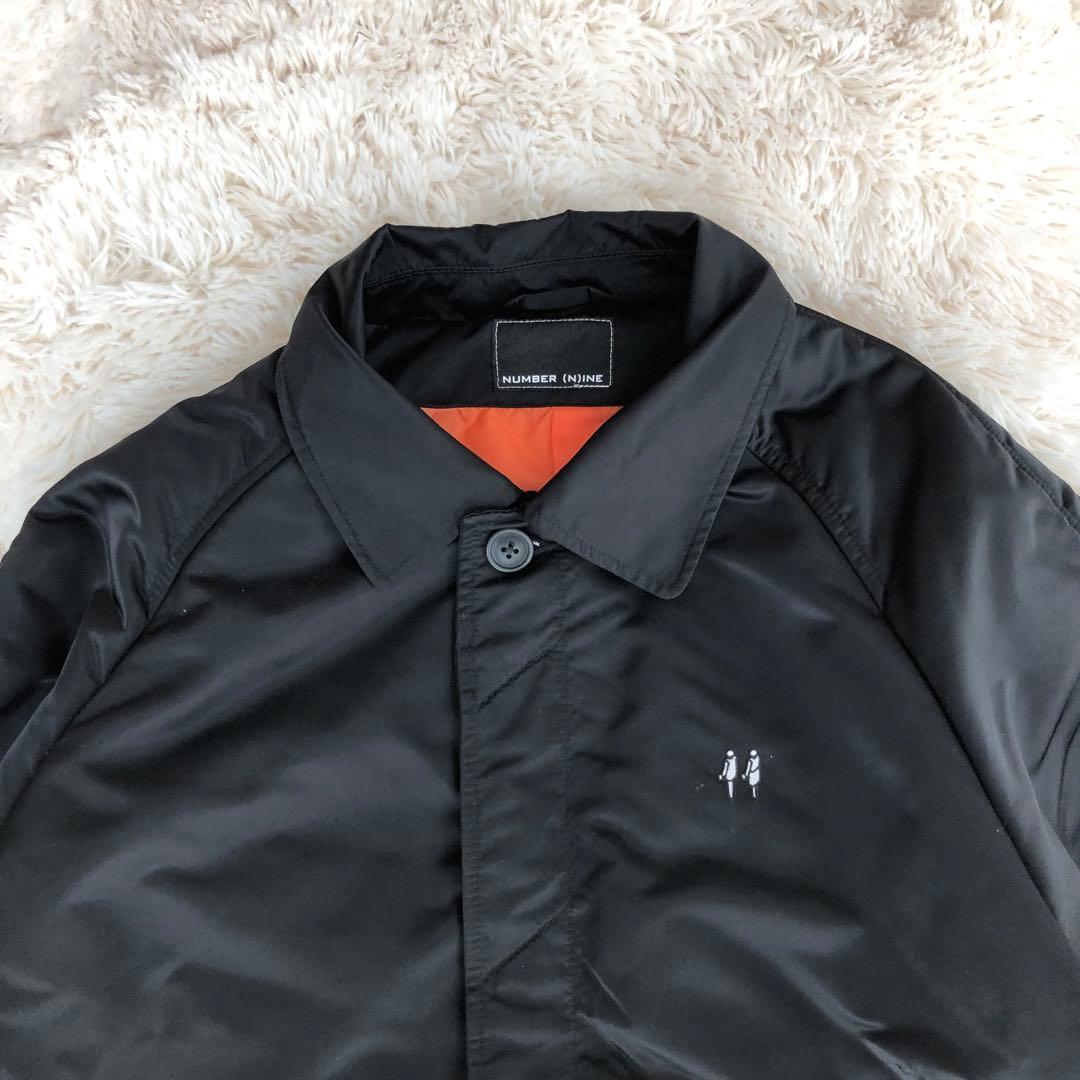 ナンバーナイン中綿ナイロンジャケットナイロンコートブラックNumbernine