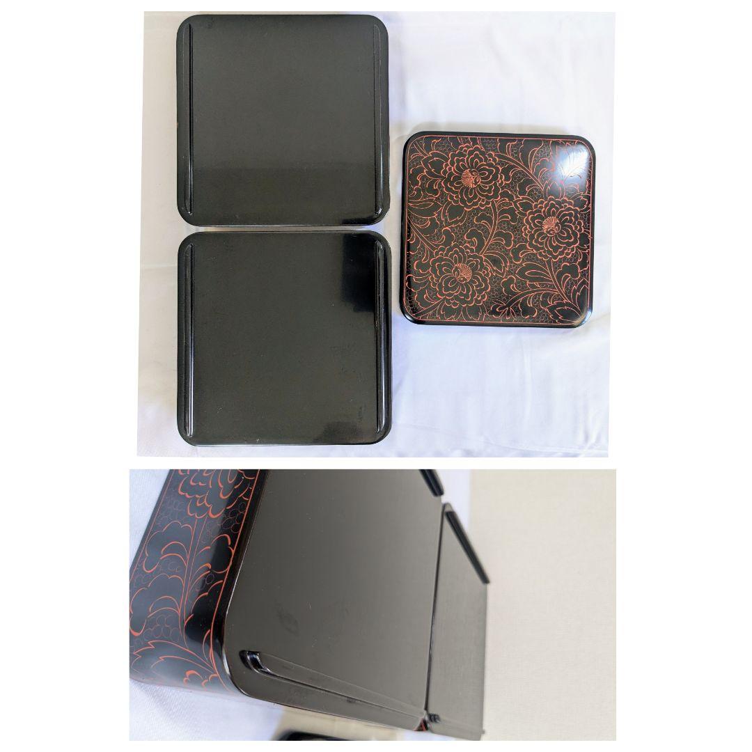 輪島塗 四段重 牡丹唐草模様 久保田寿光堂