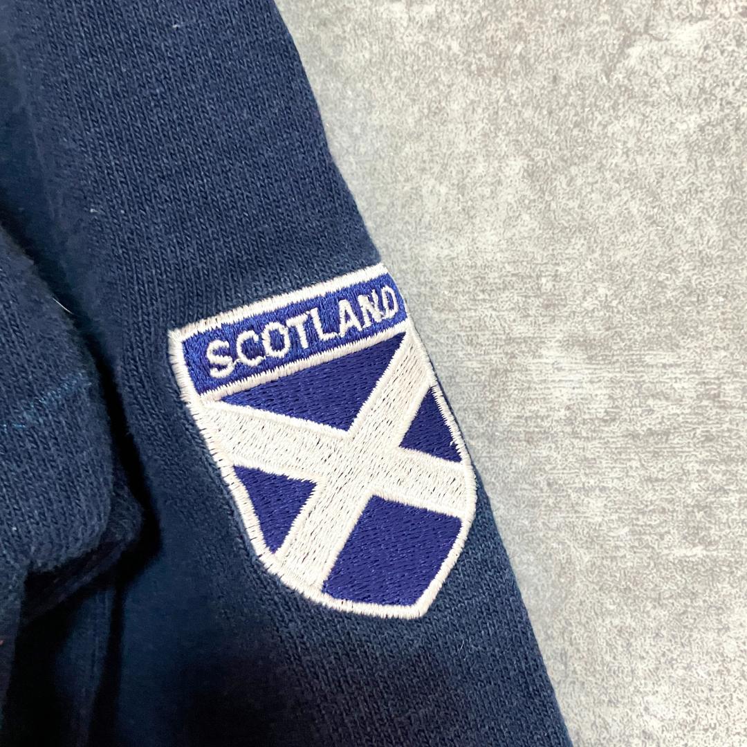 BARBARIAN　スコットランド　ラガーシャツ　ブルー　ホワイト　XL