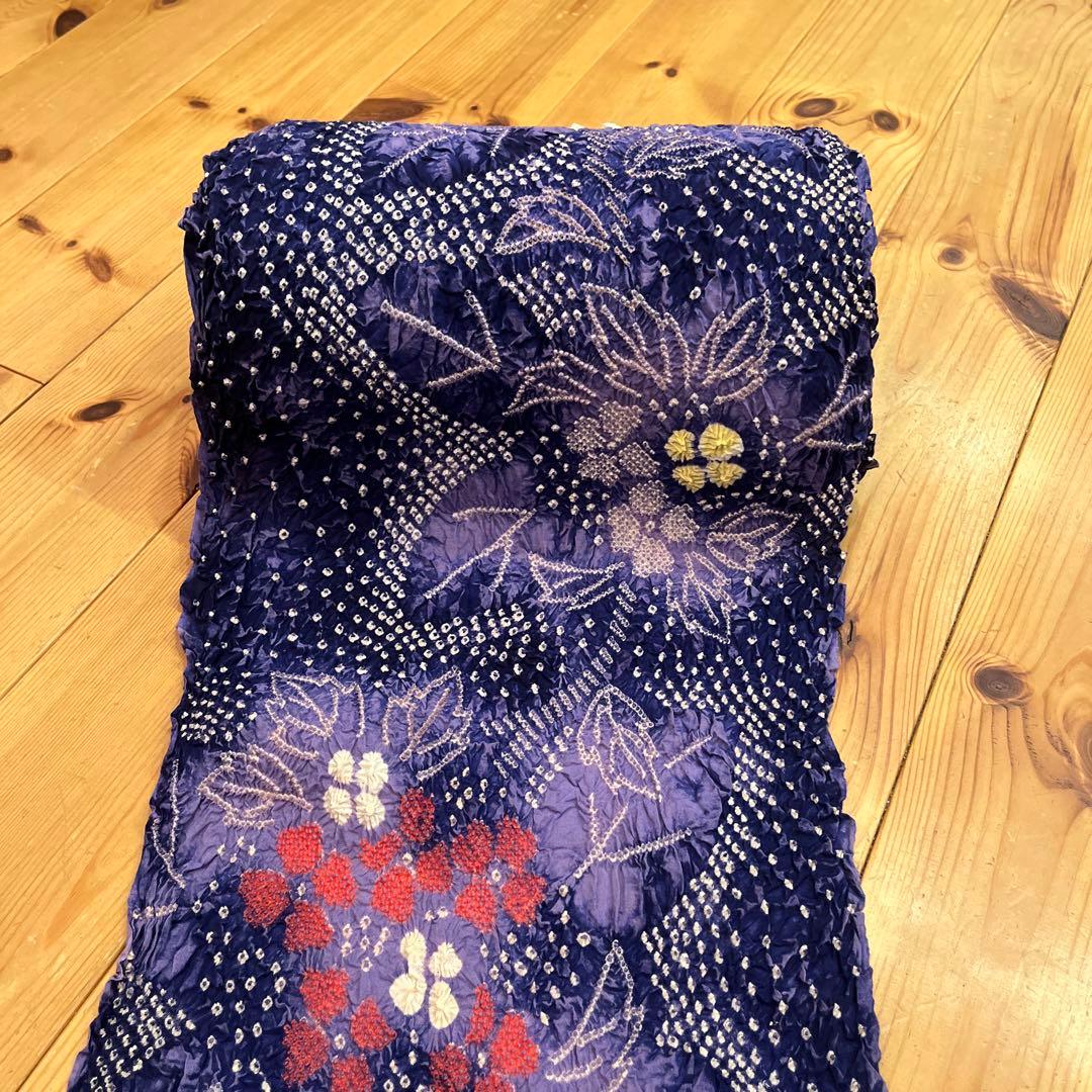 即購入可能❗️【未使用・タグ付き】有松鳴海絞り 反物｜本染 紫 花柄 浴衣