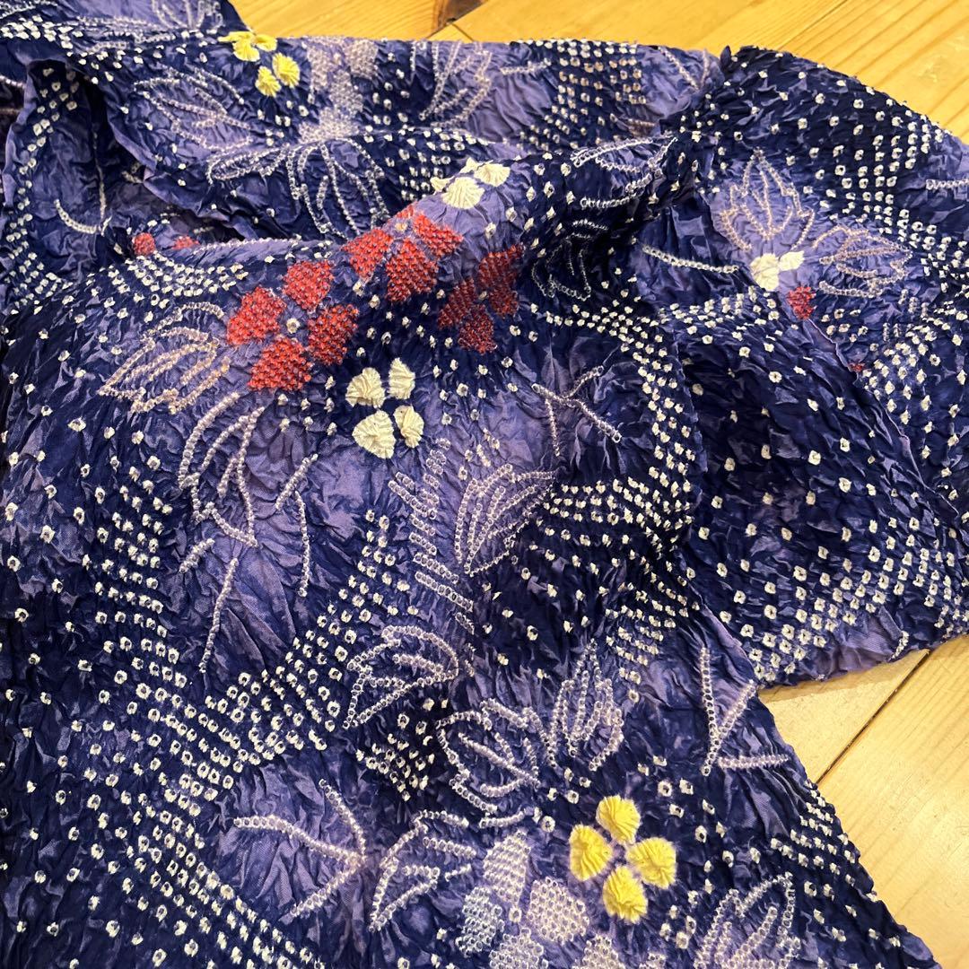 即購入可能❗️【未使用・タグ付き】有松鳴海絞り 反物｜本染 紫 花柄 浴衣