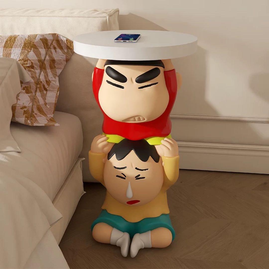 新品 クレヨンしんちゃん しんちゃん&ぼーちゃん サイドテーブル 高さ50cm