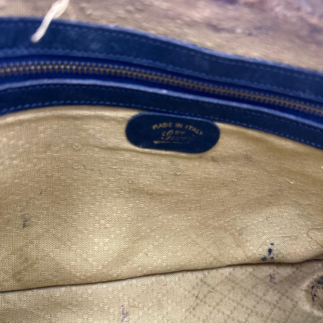 GUCCI GGスプリーム ショルダーバッグ PVC ネイビー オールドグッチ