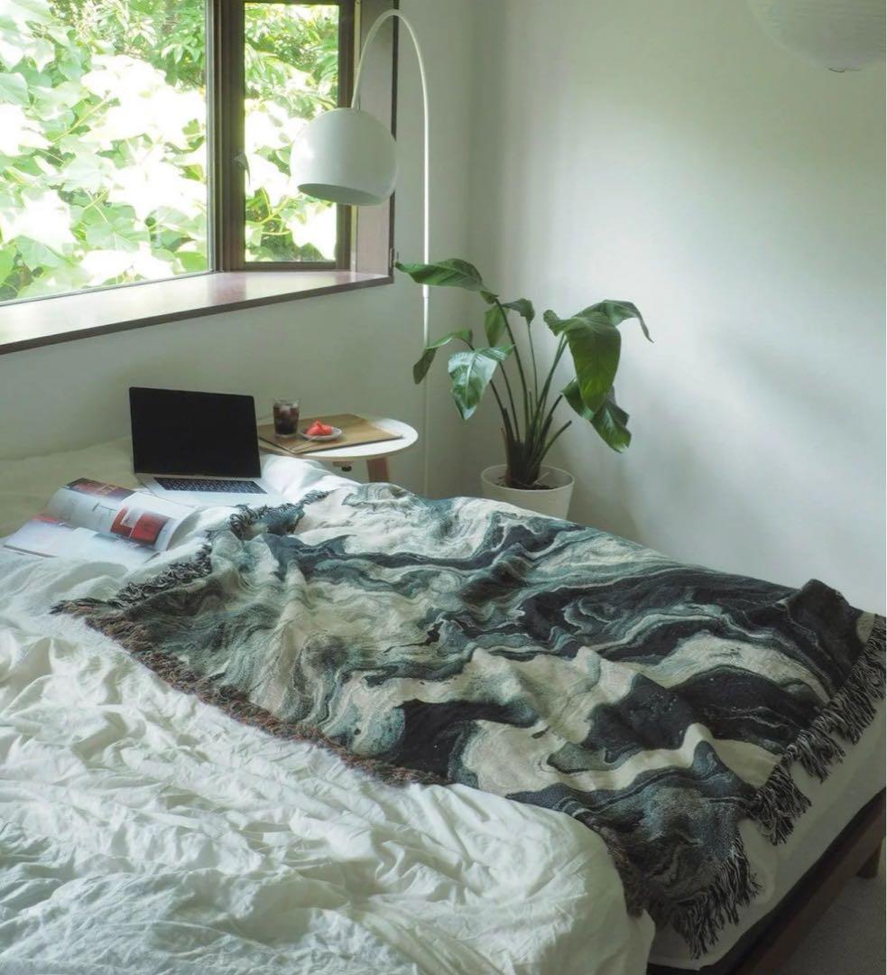 【IMPeRF】Black Flow Throw Blanket : M