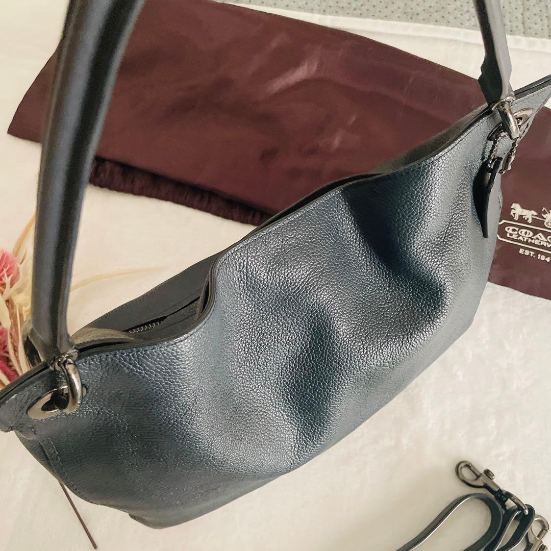 COACH クラークソン ホーボー 紺 24947 2way ショルダーバッグ