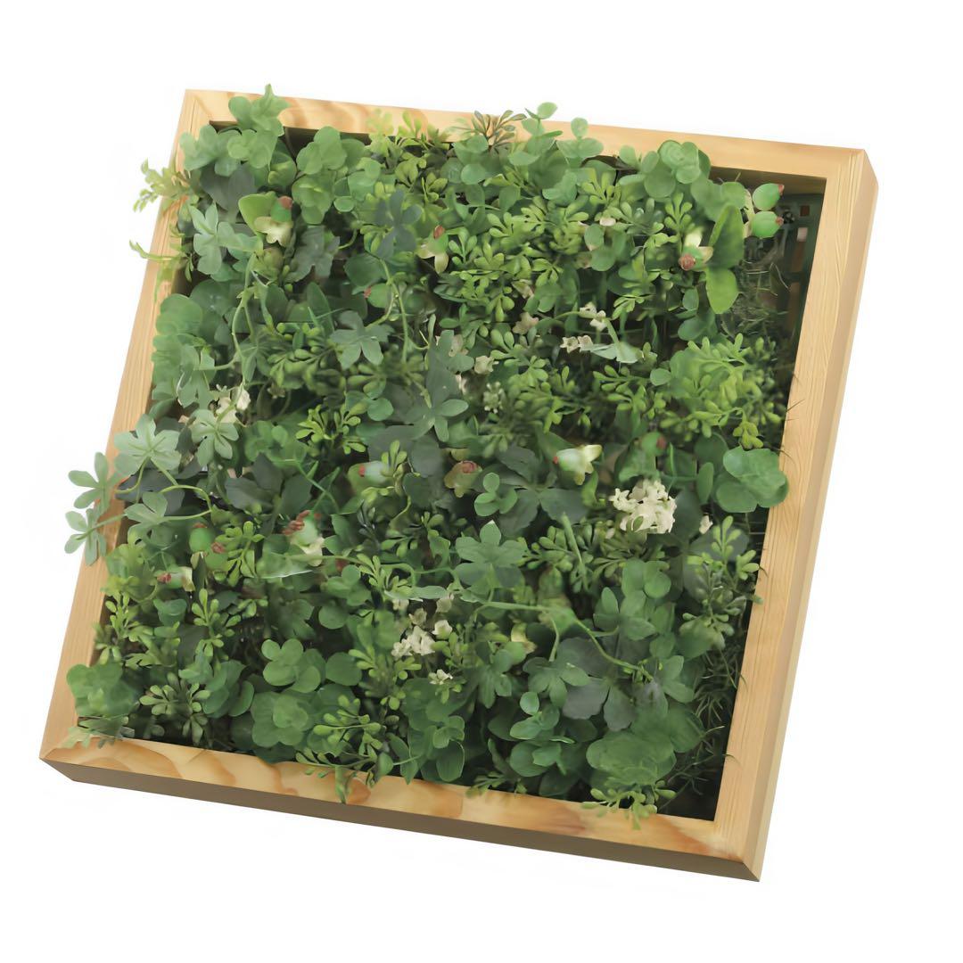 光触媒　人工観葉植物　ウォールグリーン　フェイクグリーン　壁掛けウッドボックス