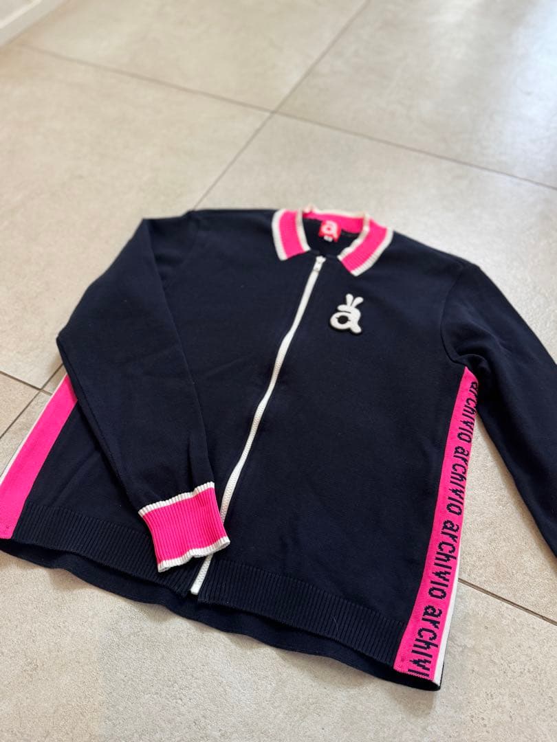 archivio アルチビオ 38ネイビー ジップアップ セーター レディース