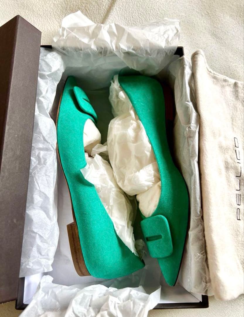 ※本日限り新品未使用♡PELLICO エメラルドグリーン フラットシューズ