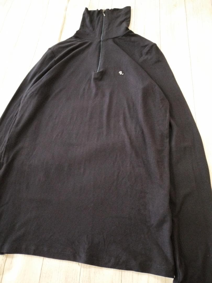 ラフシモンズ04AW/R刺繍ハーフジップジャージーカットソー希少サイズ50/伸縮