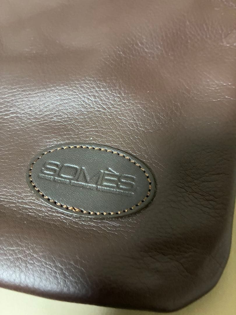 SOMES SADDOLE ブラウン レザー巾着バッグ