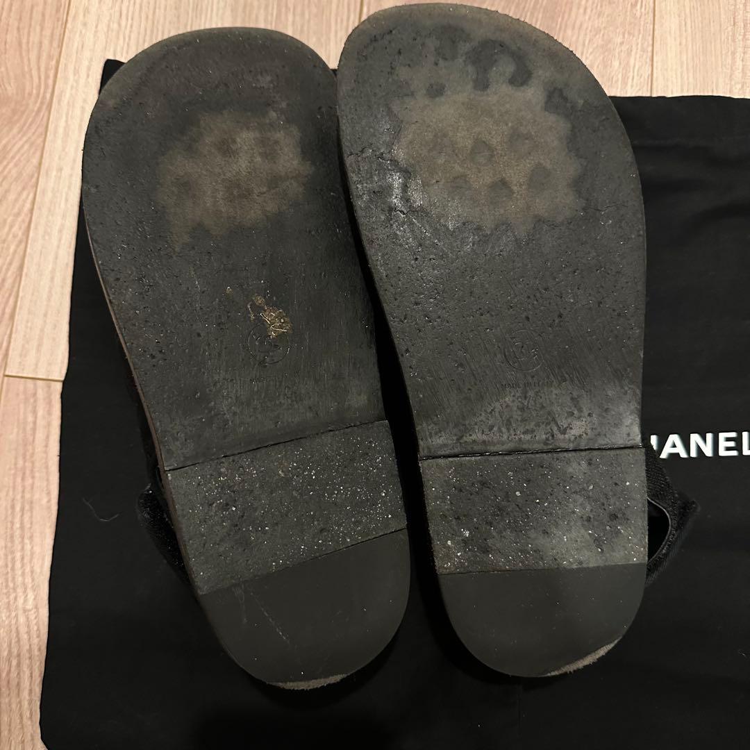 【あんしん鑑定付】 CHANEL フットベッドサンダル マトラッセ