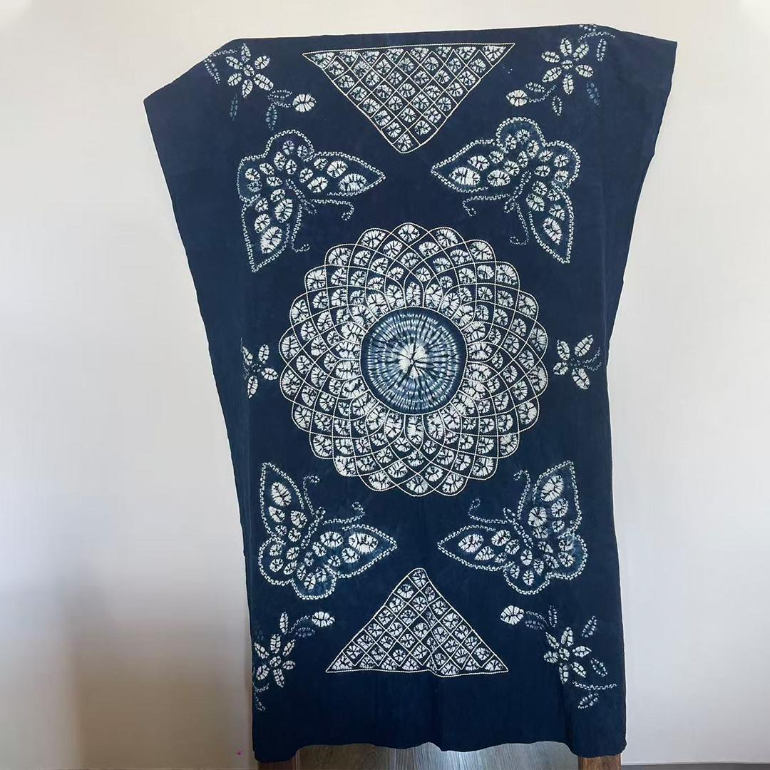 手染め 藍染 布 生地 手絞り 一点物 インテリア 雑貨用