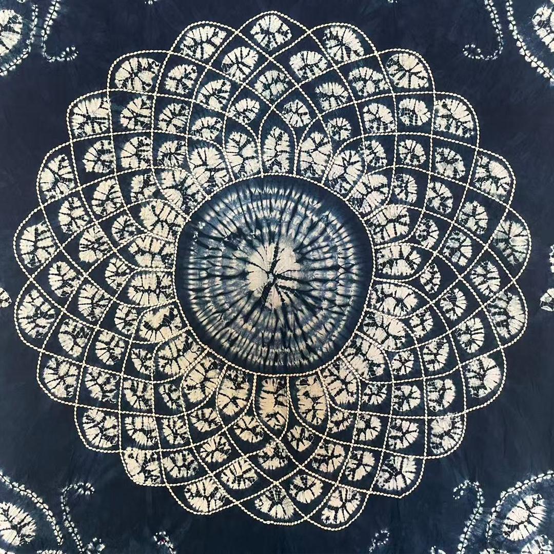 手染め 藍染 布 生地 手絞り 一点物 インテリア 雑貨用